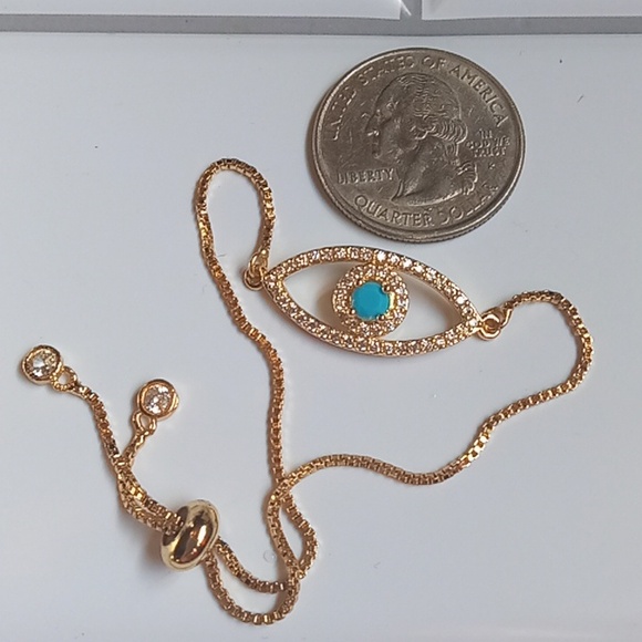 Evil Eye Adjustable Slide Bracelet - Picture 5 of 6